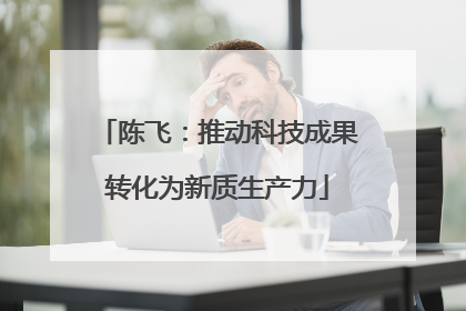 陈飞：推动科技成果转化为新质生产力