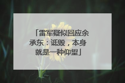 雷军疑似回应余承东：诋毁，本身就是一种仰望