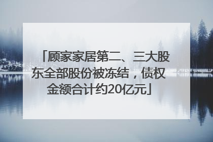 顾家家居第二、三大股东全部股份被冻结，债权金额合计约20亿元