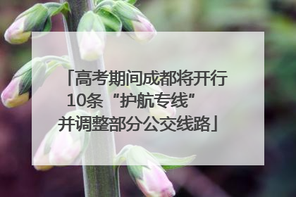高考期间成都将开行10条“护航专线” 并调整部分公交线路