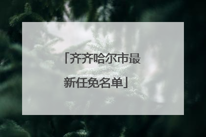 齐齐哈尔市最新任免名单