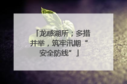 龙感湖所；多措并举，筑牢汛期“安全防线”