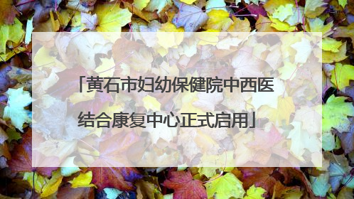 黄石市妇幼保健院中西医结合康复中心正式启用