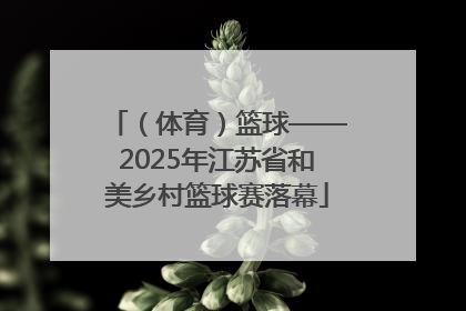 （体育）篮球——2025年江苏省和美乡村篮球赛落幕