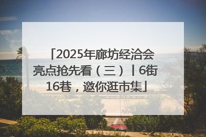 2025年廊坊经洽会亮点抢先看（三）丨6街16巷，邀你逛市集