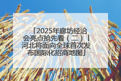 2025年廊坊经洽会亮点抢先看（二）丨河北将面向全球首次发布国际化招商地图