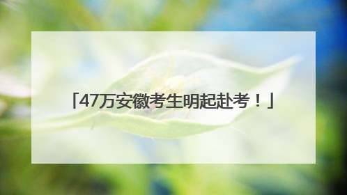 47万安徽考生明起赴考！