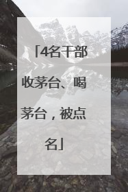 4名干部收茅台、喝茅台，被点名