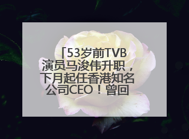 53岁前TVB演员马浚伟升职，下月起任香港知名公司CEO！曾回应“考公上岸”：真不是公务员