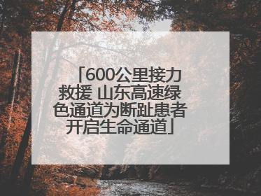 600公里接力救援 山东高速绿色通道为断趾患者开启生命通道