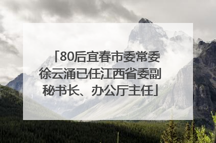 80后宜春市委常委徐云涌已任江西省委副秘书长、办公厅主任