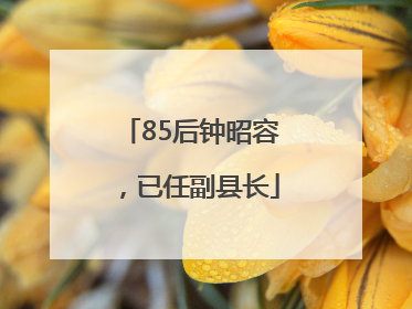 85后钟昭容，已任副县长