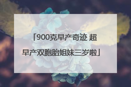 900克早产奇迹 超早产双胞胎姐妹三岁啦