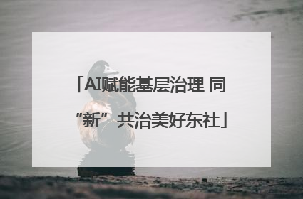 AI赋能基层治理 同“新”共治美好东社